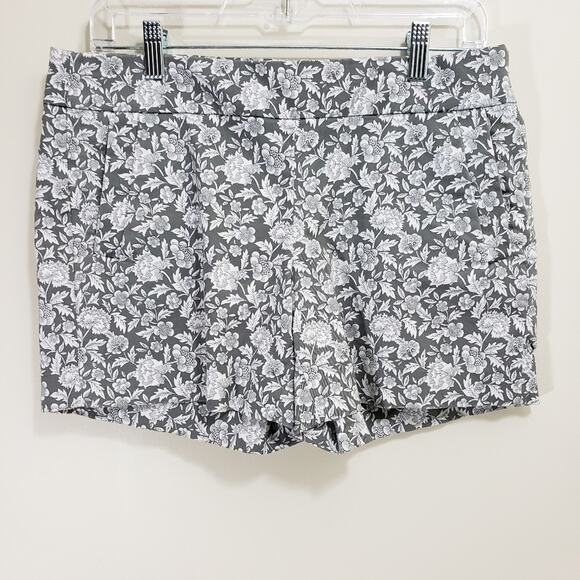 J. Crew factory stretch floral print shorts gray chino shorts woman's size 6 - Picture 1 of 9